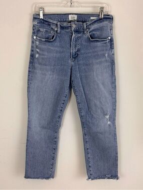 Citizens Of Humanity Ella Light Blue Cropped Straight Leg Jeans